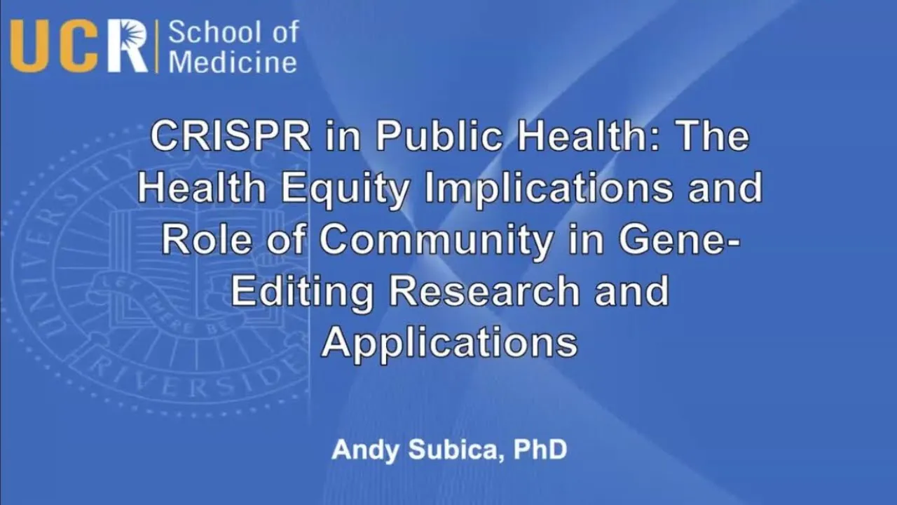AJPH Video Abstract: Health Equity Implications and the Role of Community in Gene-Editing Research