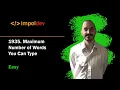 Maximum Number of Words You Can Type LeetCode 1935 - Python