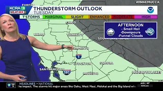 NorCal forecast Rain showers arriving