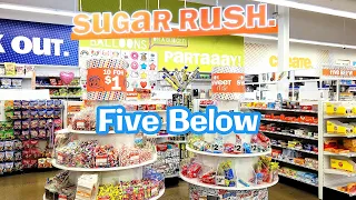 Sugar Rush at Five Below Store Tour and Review Best Candy Bars Junk Food Snacks and 10 for 1