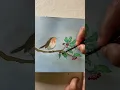 Download Lagu Watercolor Painting Winter Bird | Christmas Robin Bird Painting | Painting Process Tutorial