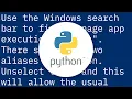 CMD opens Windows Store when I type python