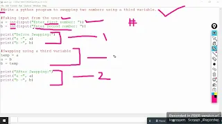 01 Write a python program to swap two numbers using a third variable