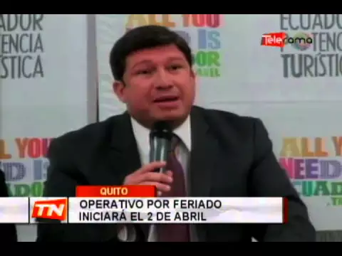 Operativo por feriado iniciará el 2 de Abril