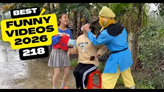 Best Funny Videos 2026 🤣 😂 Try Not To Laugh Challenge - Cười Vỡ Bụng | Episode 218