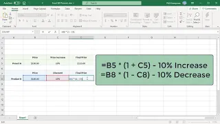 How to Apply Percentage Increase or Decrease to a number in Excel - Office 365