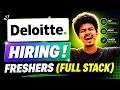 Deloitte Hiring 2026 Full Stack Developer 0 2 Years Python React Node js Bengaluru