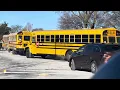The School Buses leaving Prospect High School before Winter Break