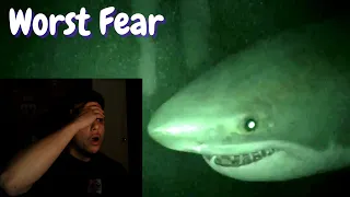 person with thalassophobia reacts to his biggest fear
