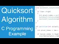 Quicksort Algorithm Implementation C Programming Example