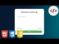 Build a Real-Time Character Word Counter App under 5 Minutes HTML CSS JS Tutorial