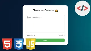Build a Real-Time Character Word Counter App under 5 Minutes HTML CSS JS Tutorial