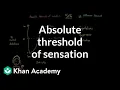 Absolute threshold of sensation Processing the Environment MCAT Khan Academy