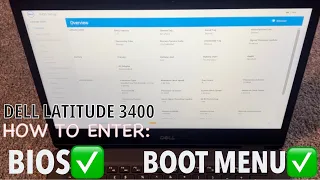 Dell Latitude 3400 - How To Enter BIOS UEFI Setup Boot Menu Options