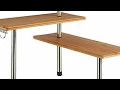 SECRET DE GOURMET Bamboo and Stainless Steel Corner Shelf Unit – Kitchen – Bathroom – Desktop