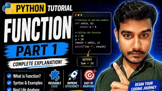 Python Functions Tutorial Part 1 in Hindi Python Course for beginers