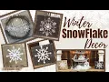 Winter Snowflake Decor Winter Farmhouse Decor Snowflake Garland and Signs