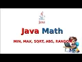 Java Tutorial Math Class MIN MAX SQRT ABS RANDOM