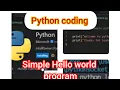 HelloWorld pythonCode with VisualStudio Python Coding basic python tutorial for beginners