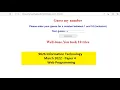 A Level IT 9626 March 2022 Paper 4 - Web Programming