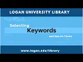 Selecting Keywords and Subject Terms