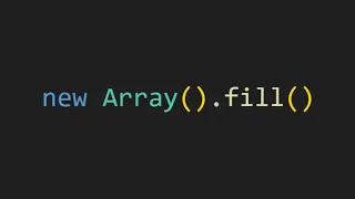 Array fill In JS