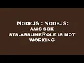NodeJS NodeJS aws-sdk sts assumeRole is not working