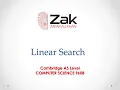 Linear Searching using an Array AS Level By Zak