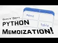 Memo Tables and the Magic of Higher Order Functions in Python