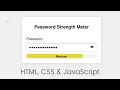 Create Password Strength Meter Password Policy Validation using HTML CSS JavaScript