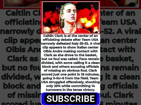 Caitlin Clark Foul Controversy ERUPTS After Team USA’s Shocking Escape vs Italy!