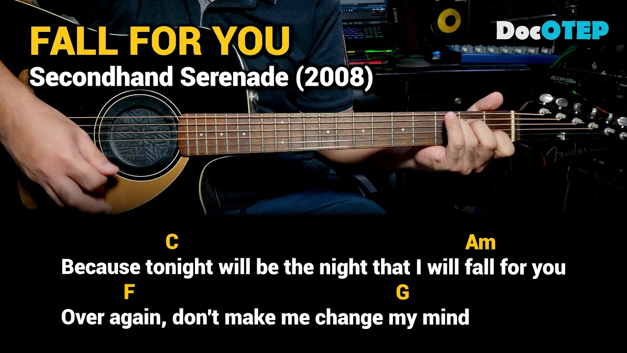 Fall For You - Secondhand Serenade (Easy Guitar Chords Tutorial with Lyrics)