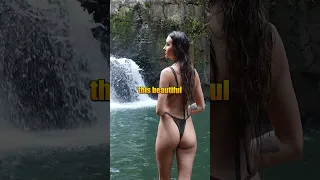 Fonda beautiful waterfall in Thailand. Bikini photo shoot! #thailand #sailing #music