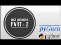 pyBasics 29 List methods part - 2 pyGuru