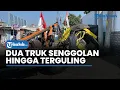 Download Lagu Laka Pagi Hari di Jalan Ciu Grogol Sukoharjo, Dua Truk Senggolan hingga Terguling