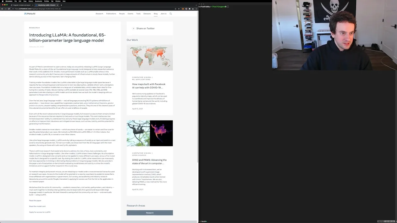 George Hotz | Programming | can we fit a LLaMA inside a tinygrad? | $1499 comma.ai/shop/comma-three