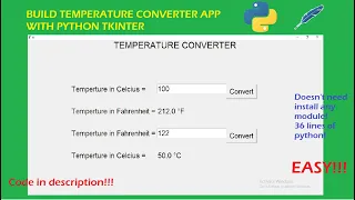 Build Temperature Converter App using python tkinter