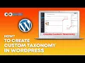 How to create custom taxonomies in WordPress