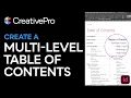 InDesign How to Create a Multi-level Table of Contents Tutorial
