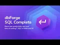 Code completion formatting and refactoring tool for SQL Server - dbForge SQL Complete