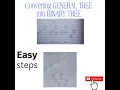 How to convert general tree to binary tree Data General Tree to binary tree conversion in hindi