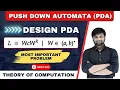 Design PDA for WCW R in TOC Odd length Palindrome Push Down Automata Automata Theory P-2 FLAT