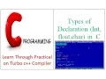 Types of Declaration Int float char in C