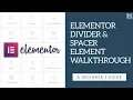 Elementor Divider and Spacer Elements