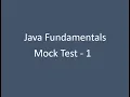 Mock Test - 1 Java Fundamentals Nxtwave