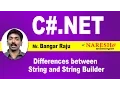 Differences between String and StringBuilder in C Net C NET Tutorial Mr Bangar Raju