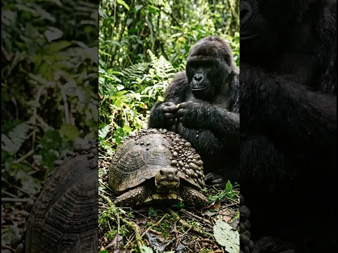 🔥 ¡Simbiosis Extrema! Gorila vs Plagas en Tortuga #wildlife #animallife #animals #viral  #animal