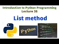List method in Python Introduction to Python Programming VTU syllabus