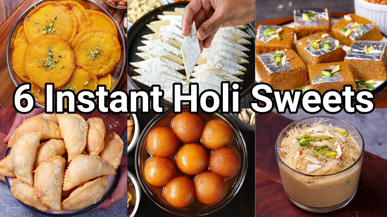 6 Instant Holi Sweets Recipes - Holi Sweets & Desserts   Easy & Simple Holi Festival Recipes