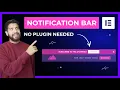 Best Elementor Notification Bar Method No Plugin Needed